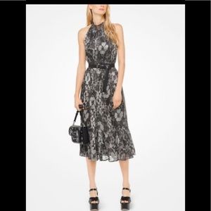 Michael Kors metallic floral midi dress. Size M.